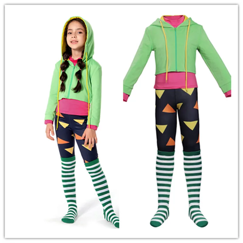 

Kids Children Nooshy Cosplay Sing Fantasy Costume Girls Hooded Coat Outfits Halloween Carnival Role Play Party Suit