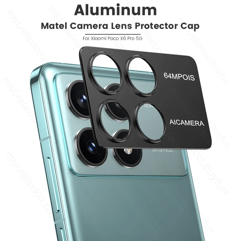 Rear Metal Ring Camera Lens Protector Case For Xiaomi Poco X6 Pro X6Pro 5G Back Lense Protect Cap On Poxo Poko Little X 6 Pro 5G