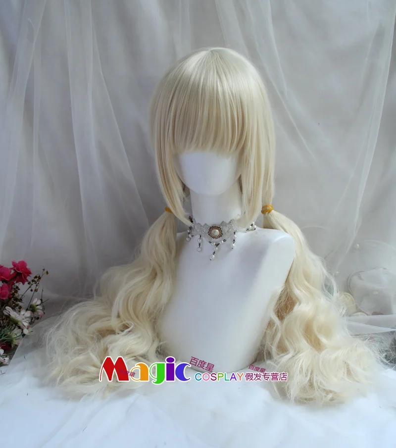 K-ON！Kotobuki Tsumugi Cosplay Wig Lolita Milk Blond Long Curly Hair Heat Resistant Fiber Hair + Free Wig Cap Girls view 4