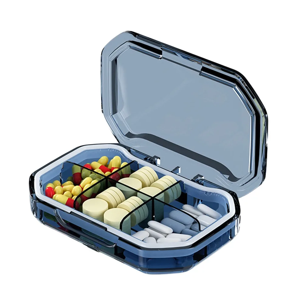 

Travel Mini Pill Box 4/6 Grids Weekly Medicine Pills Organizer Case Drug Dispense Portable Medicines Storage Box Pills