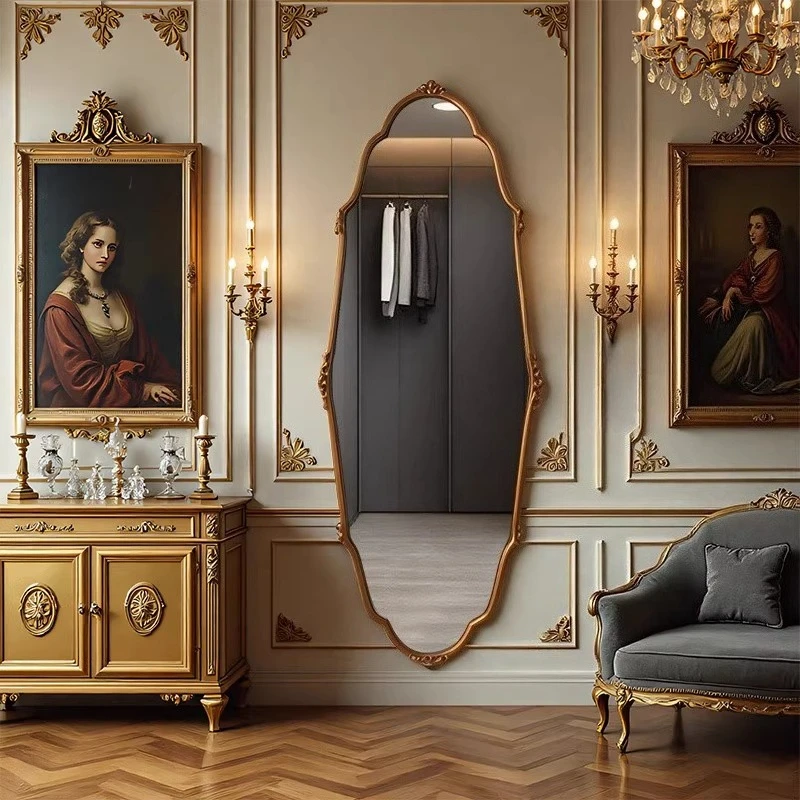 Home Decor Simple American Style Light Makeup Mirror Decorative Mirrors Wall Mirror Art Floor Mirrors Full Body Room Decoration