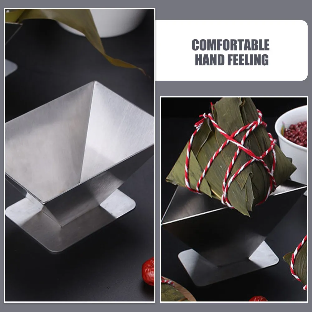 2Pcs Kitchen Zongzi Mold Stainless Steel Rice Ball Making Tool for Easy DIY Sticky Rice Dumpling At Home Zongzi Mold for Home