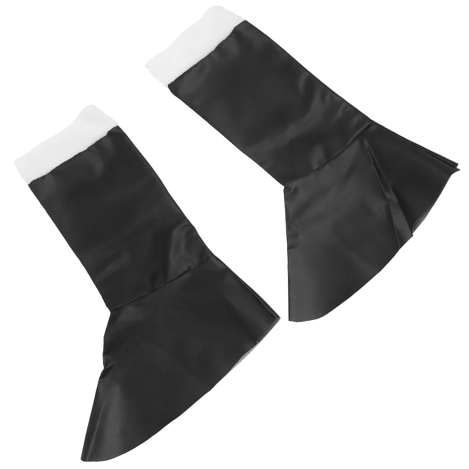 Couvre-bottes de Père Noël en fourrure, noir, fournitures de Noël, accessoires de vêtements en PU, chaussettes, chaussures, costume