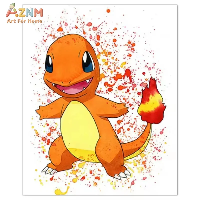1PC ，Anime Pokemon Canvas Painting Bulbasaur Squirtle Poster and Print Watercolor Wall Art Picture Home Decor Kids Gifts view 4