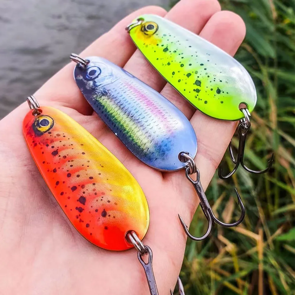 8.5cm11g Spoon Fishing Lures Trolling Hard Bait Freshwater Saltwater Metal Jig Sinking Spinner Spoons For Pike Perch Bass Salmon