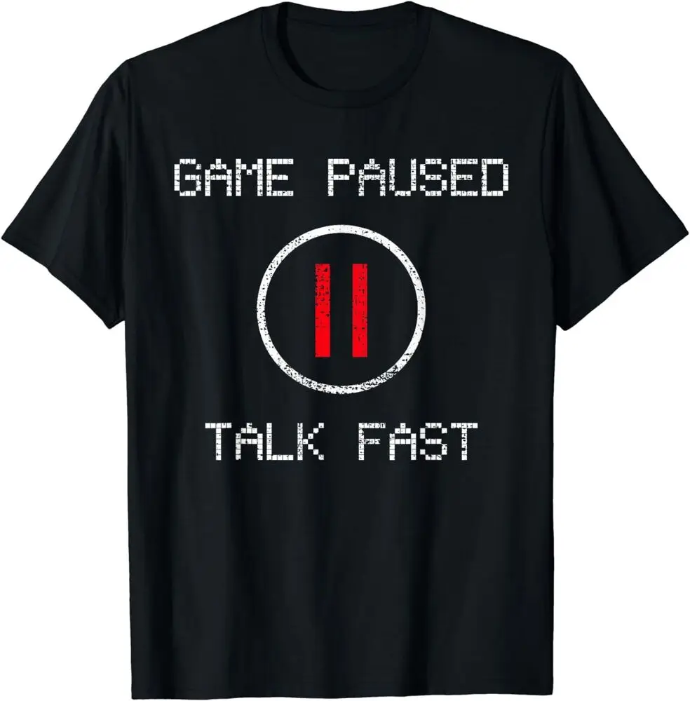 Game Paused,Saying Gamer Gift, Players T-Shirt Anime Graphic T-shirts For Men Clothing Women Short Sleeve Tees Y2K Tops