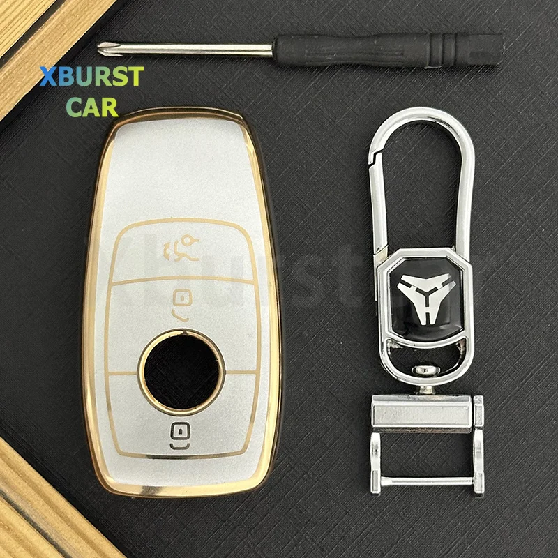 3 Button Keyless TPU Auto Shell Fob Car Key Case Cover For Mercedes Benz A C E S Class W204 W205 W212 W213 W176 GLC CLA AMG W177
