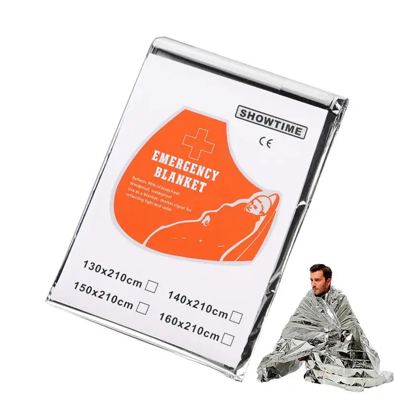 Space Blankets Survival Heavy Duty Hiking Essentials Survival Kits Gear And Equipment Portable And Lightweight For Camping