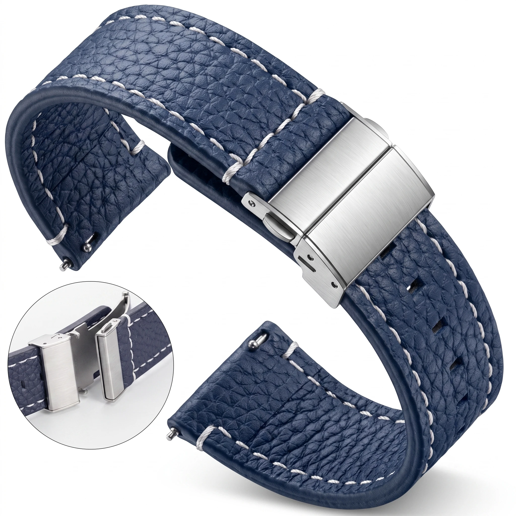 Correas de reloj de cuero genuino para Samsung Galaxy Watch 3, 4 y 5. Correa para mujer y hombre, de 18 mm, 20 mm, 22 mm y 24 mm. Cierre de muelle.