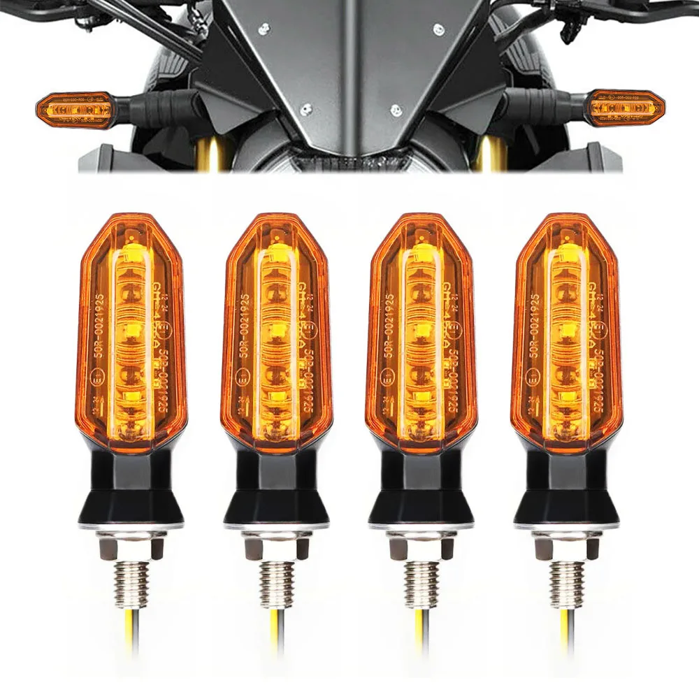 1 Pair Motorcycle Turn Signal Indicator Light Universal Motorbike Flasher 3 LED Waterproof Amber Light Tail Light Custom