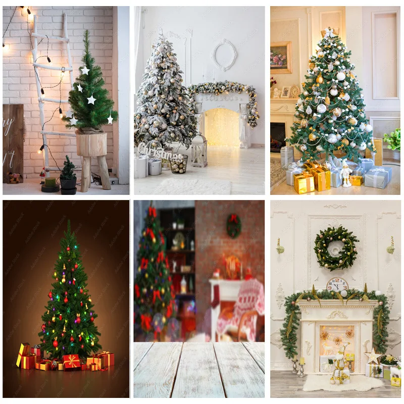 

SHUOZHIKE Christmas Theme Photography Background Snowman Christmas tree Backdrops For Photo Studio Props 211114 SDSD-07