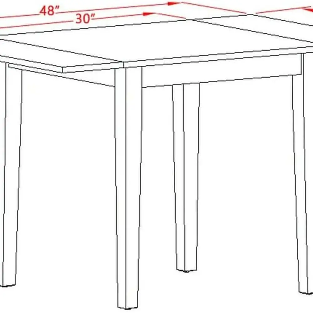 طاولة طعام مستطيلة من خشب الماهوجني، 30 × 48، أرجل أنيقة #3