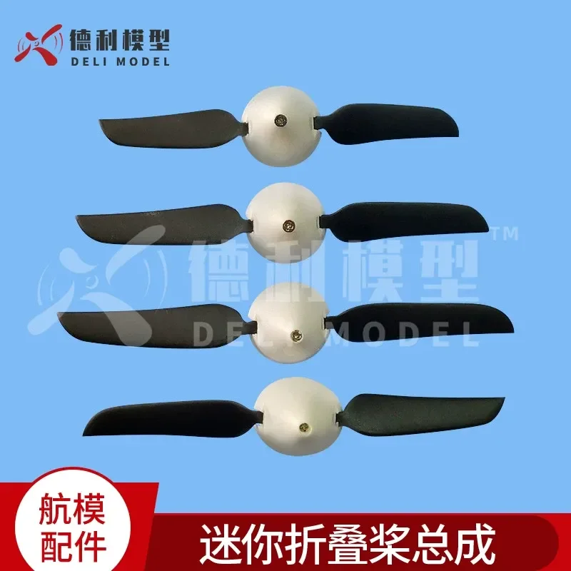 Mini Folding Paddle Assembly with Cover for Model Glider Accessories Small Foldable Propeller and Protective Case