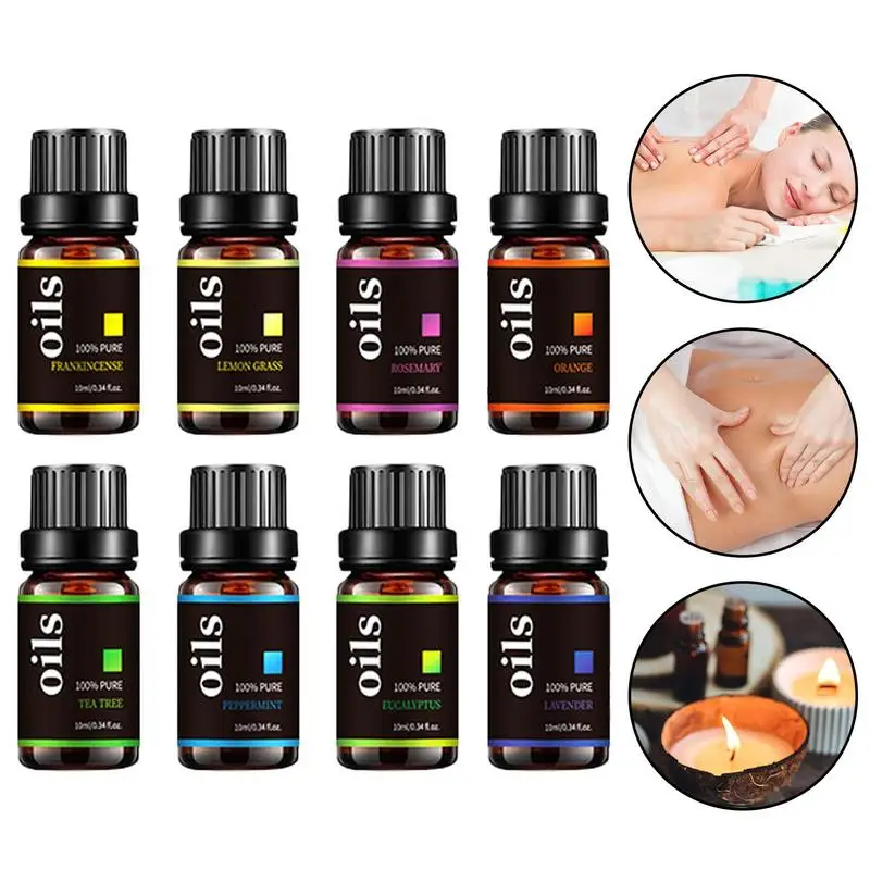 

Organic Oils Set Body Massage Oil Set Pure Oils For Skin Care 8pcs Single Oil Herbal Aromatherapy