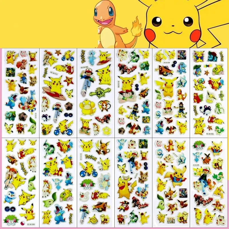 60pcs/lot Kawaii Pikachu Stickers Cute Scrapbooking DIY Diary Decorative Sealing Sticker Album Stick Label