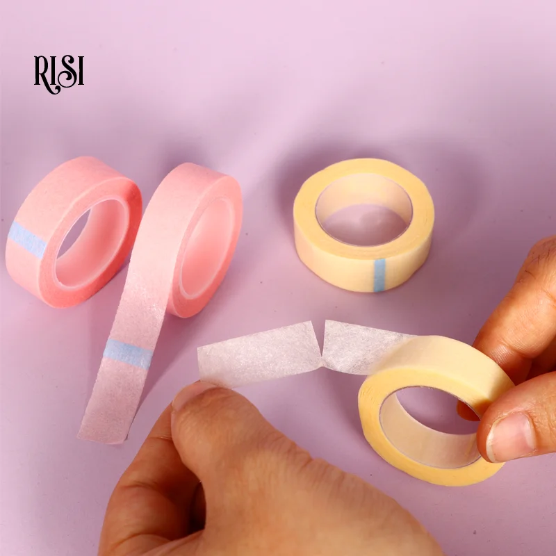 

RISI Breathable 9Mx1.25cm Eyelash Extensions Paper Tape Roll Non Woven Fabric Adhesive Tape For Eyelash Extensions