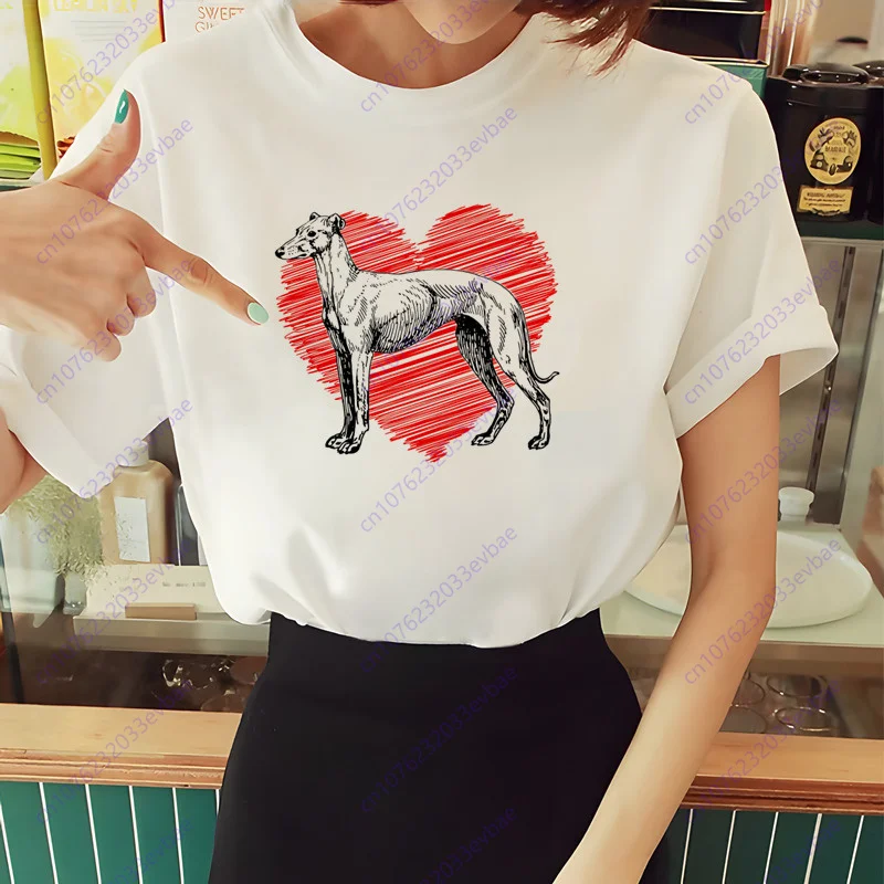 Greyhound Dog Crazy Greyhound Lady T-Shirt donna Summer Fashion Print T Shirt Casual o-collo Tshirt Brand Funny T-Shirt Top Tees