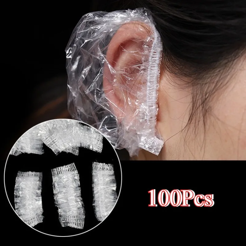 100Pcs Disposable Earmuffs Hair DyeingBathing Beauty Shampoo Sheath Ear Hole Water-proof Earmuffs Barber Supplies Waterproof New