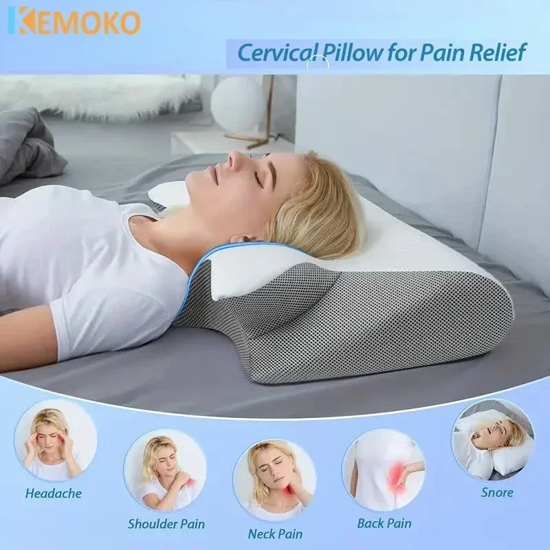 New Horn Butterfly Pillow Neck Pillow Sleeping Pillow Slow Rebound Memory Pillow Cervical Spine Pillow Pillow Core 