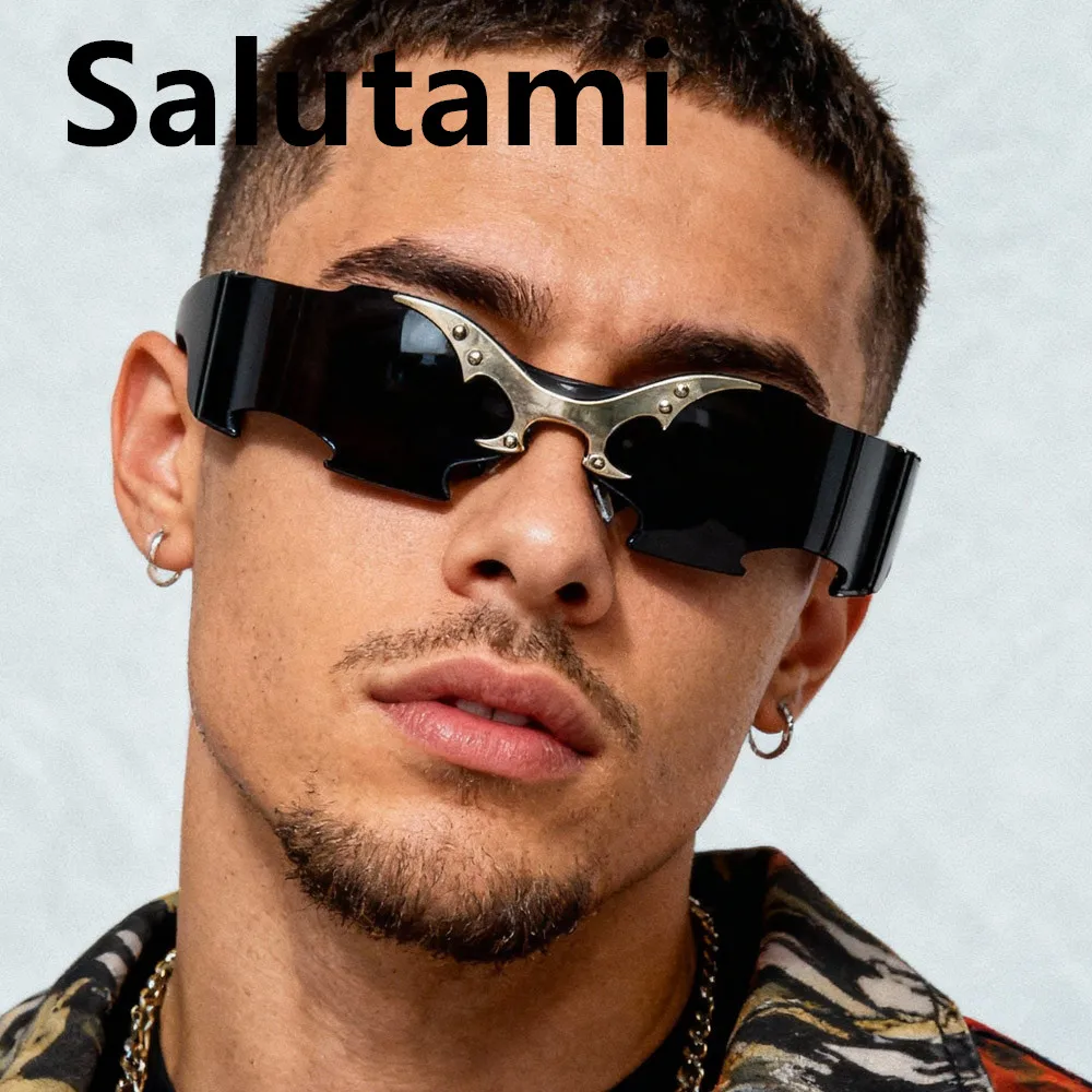 Randlose Y2K-Sonnenbrille für Herren, Neue Mode Hip-Hop-Punk-Sonnenbrille für Damen, Vintage-Party-Spaßbrille, Masken-Schutzbrille