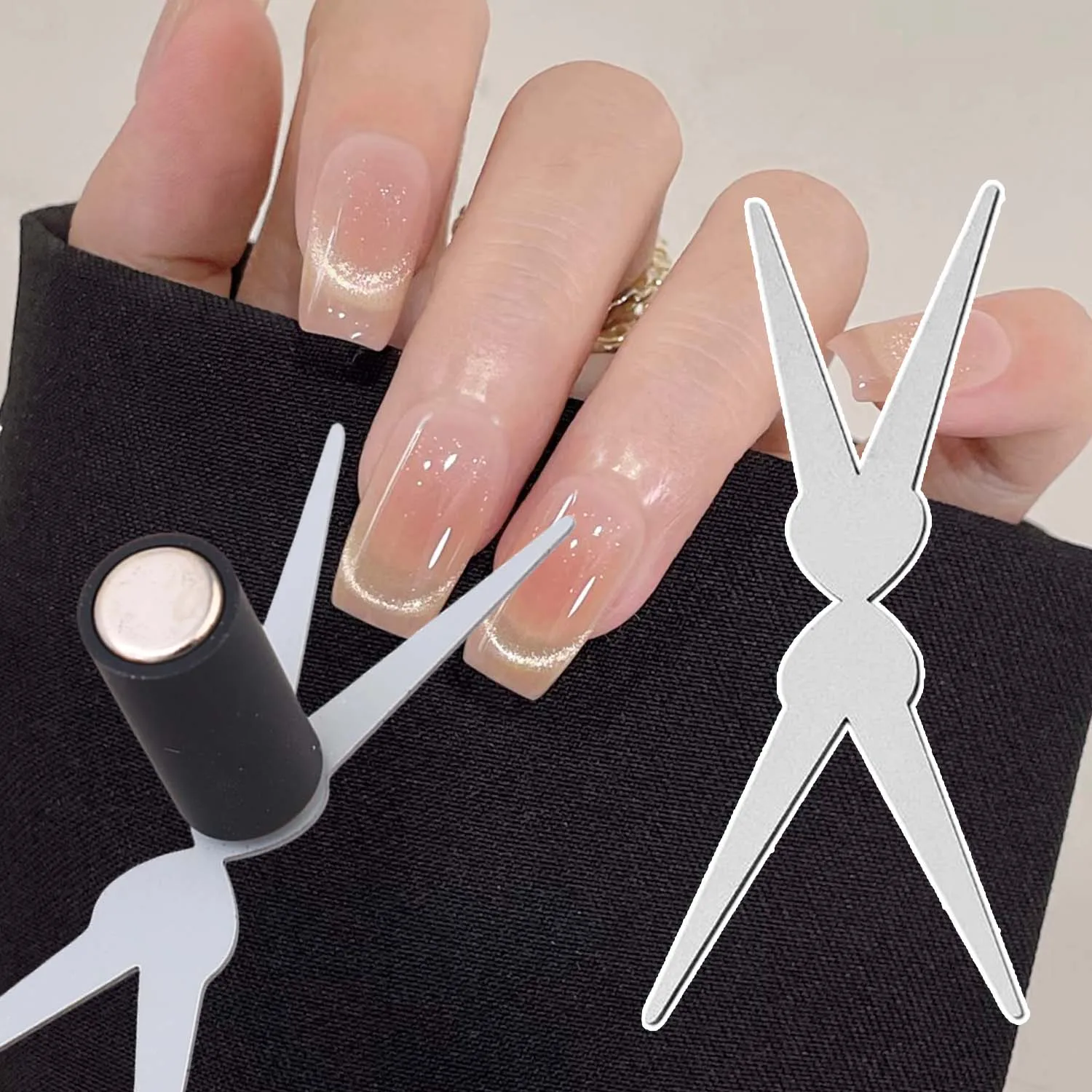 Ensemble d'aimants pour Nail Art français à Double tête, tige magnétique œil de chat, bricolage, effet croissant en forme de V, vernis à ongles Gel, outil de manucure