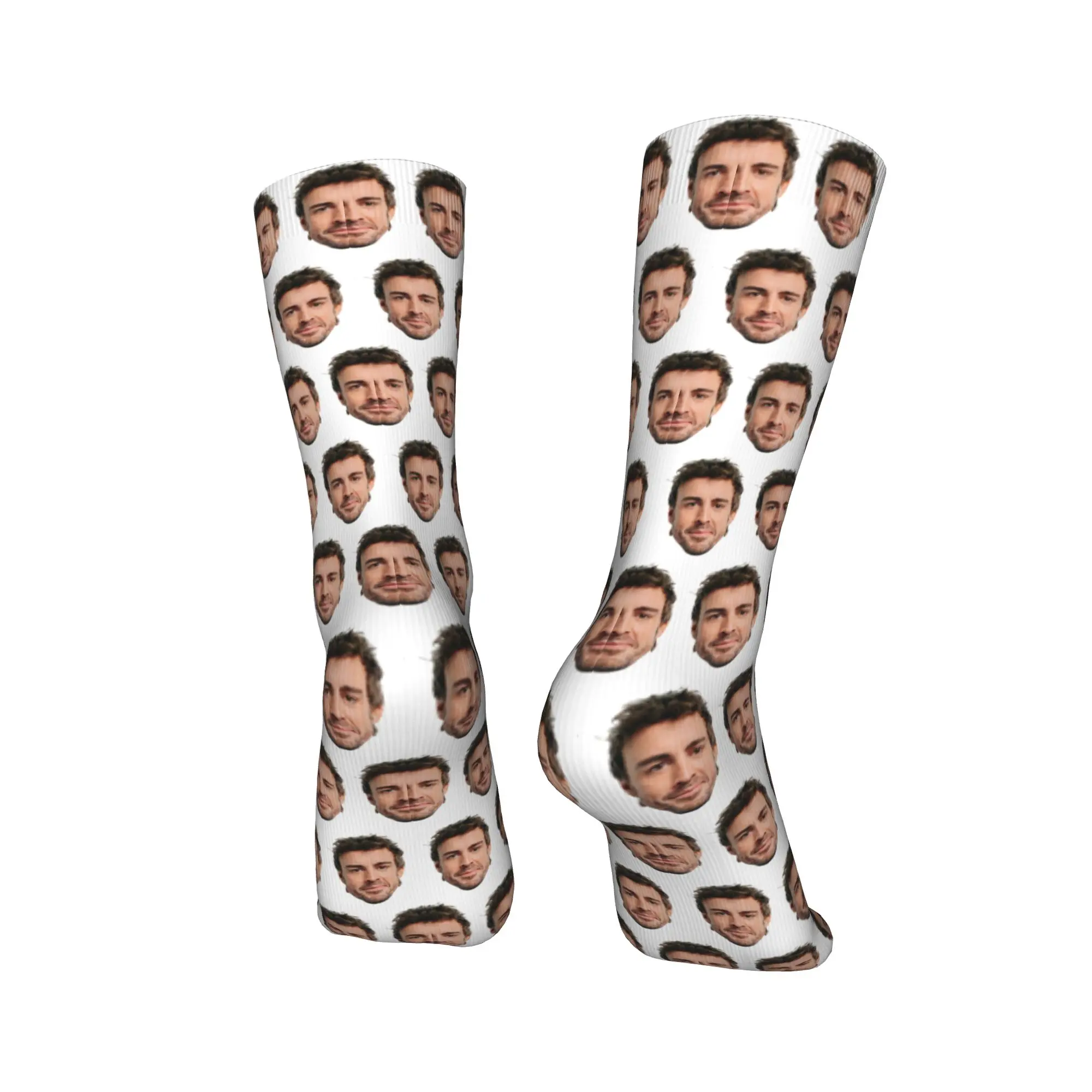 مضحك رجل Fernandos Alonsos الوجه ميمي الجوارب للجنسين الدافئة تنفس 3D المطبوعة طاقم الجوارب