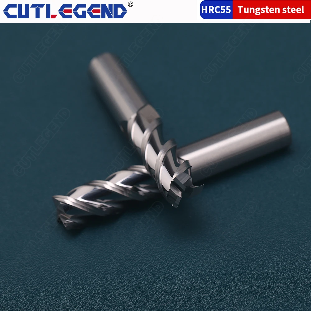 Imagem -06 - Tungstênio Aço Carbide End Mill Fresa Alumínio Cobre e Madeira Cortador Flauta Flauta mm mm mm mm mm mm 10 Milímetros 12 Milímetros Hrc55