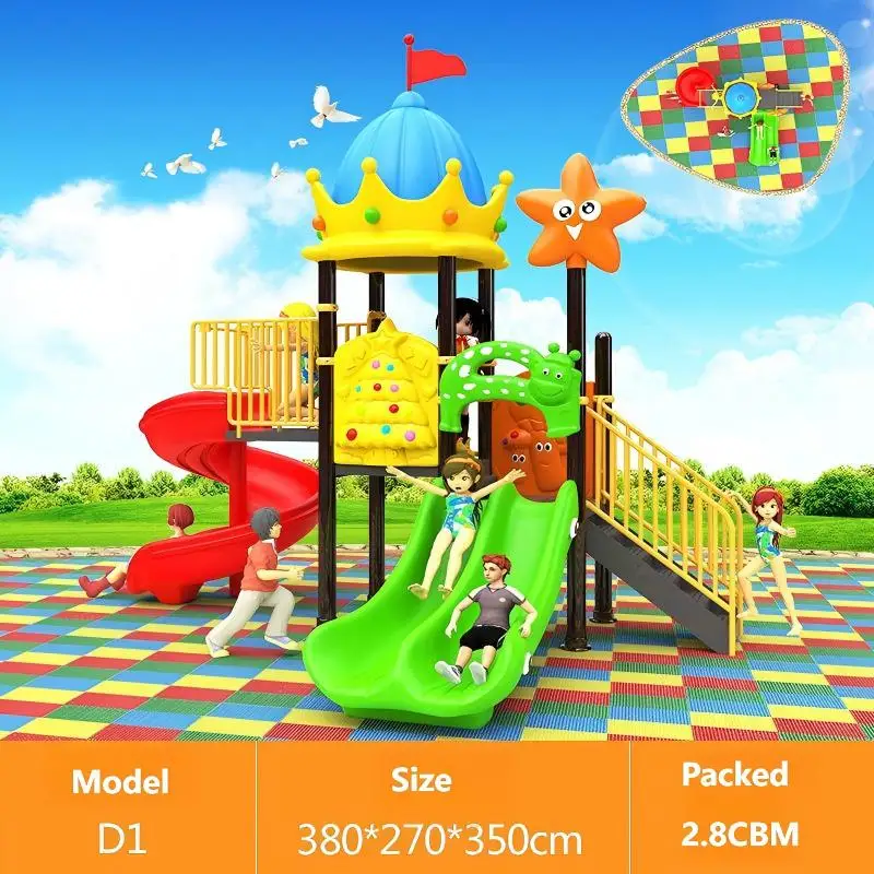 Lala Forest Outdoor Plastic Slide Play Set Cheap Kids Playgrounds Equipment Daycare Suitable