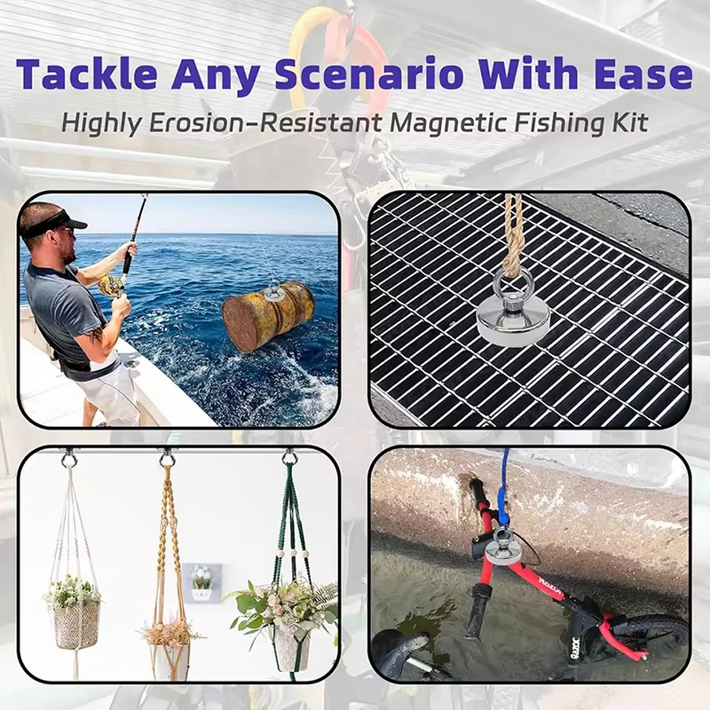 جديد قوي النيوديميوم الصيد مغناطيس الثقيلة البحث إنقاذ المغناطيس مع ثقب غاطسة ييبولت لإنقاذ الصيد المغناطيسي #5