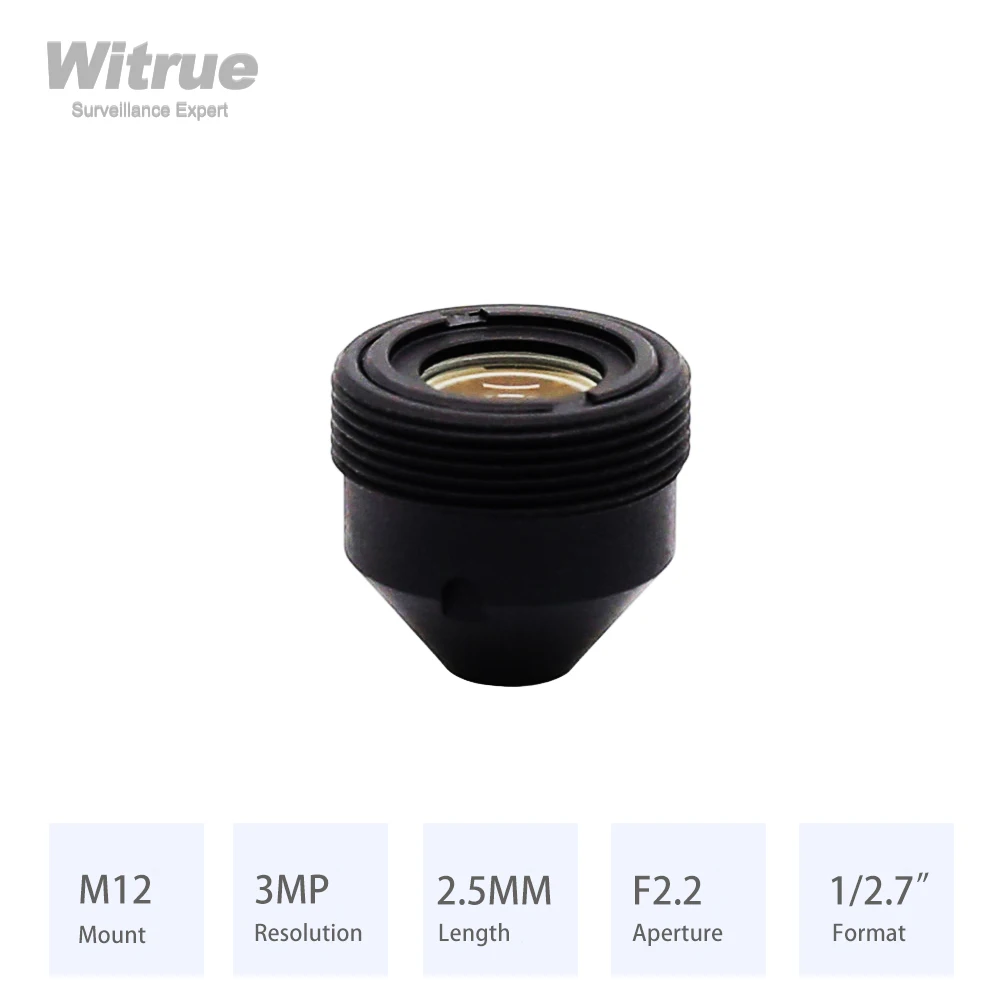 Witrue Pinhole Lens HD 3MP 2.5MM M12 Mount Aperture F2.2 Format 1/2.7\