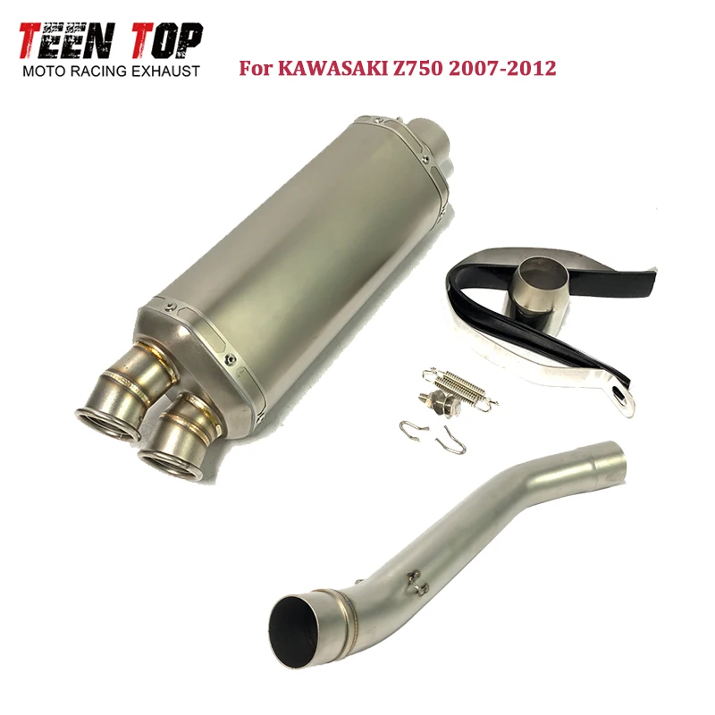 

Slip-on Exhaust For Kawasaki Z750 Exhaust Muffler 2007-2012 51mm Motorcycle Exhaust Pipe Z750 430mm Racer Escape Moto Silencieux