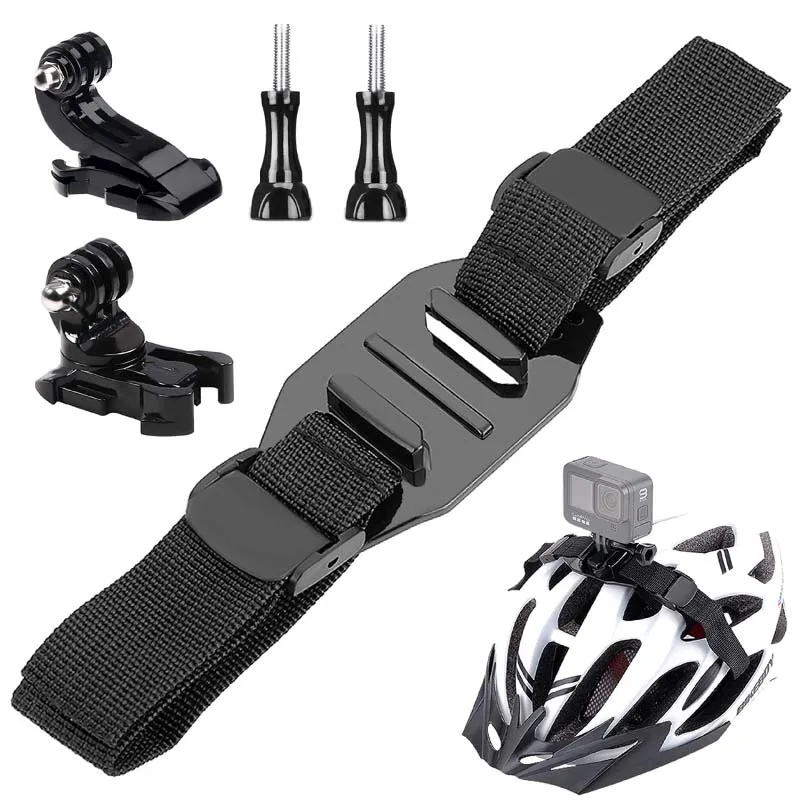 Action Camera Accessories Adjustable Bike Helmet Strap Head Belt Mount Holder Adapter for GoPro Hero Insta360 SJCAM AKASO DJI