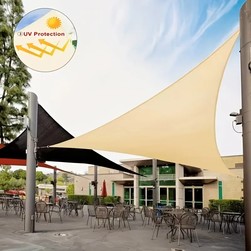 Robustes Dreieckiges Sonnensegel, Einfach zu Installierendes Outdoor-Vordach für Garten, Terrasse, Pool