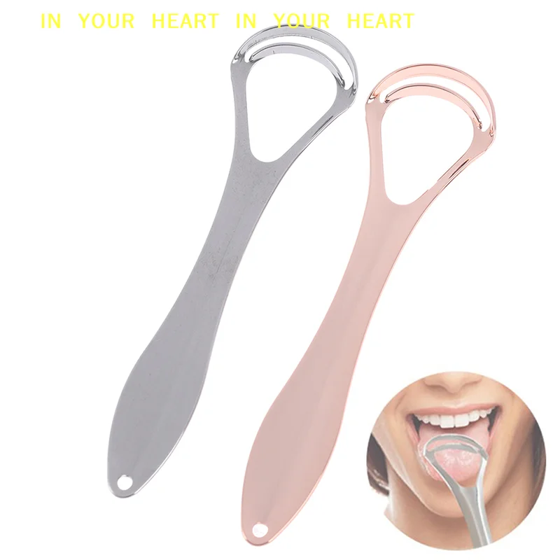 【X】Double Layer Tongue Scraper Stainless Steel Oral Tongue Cleaner Mouth Brush