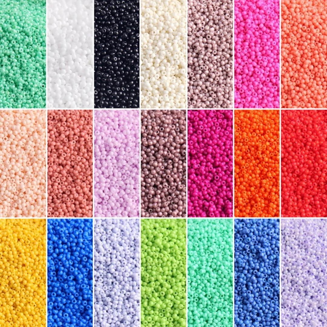 1440 pièces de perles de riz en verre de couleur unie 15/0 de haute qualité, matériel de bijoux faits à la main, perles amples
