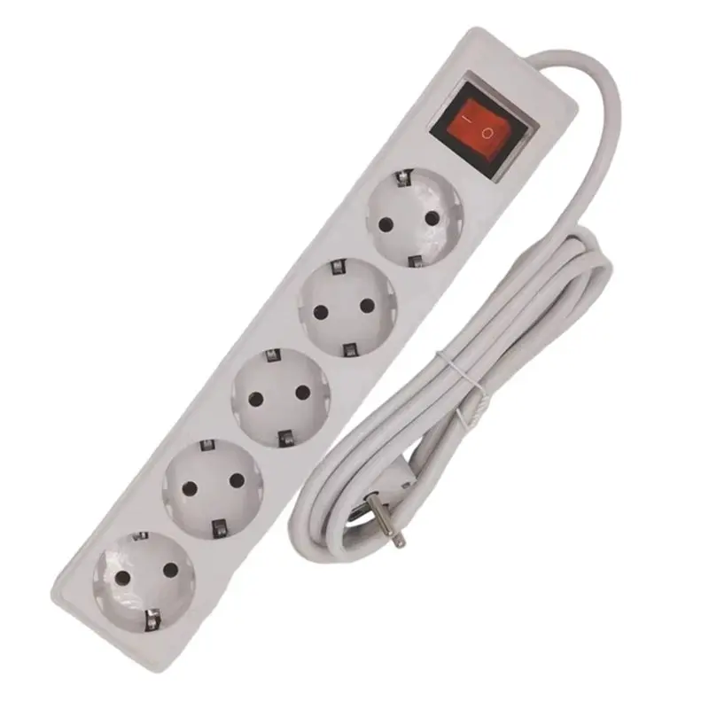 [B24B!】 Power Converter 5 Sockets EU Plug Extension Socket Adapter 5 Meter Multiple Socket Extension Cord