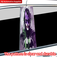 Purple Joker Batman Car Pillar Stickers Decal  for Auto Body Styling