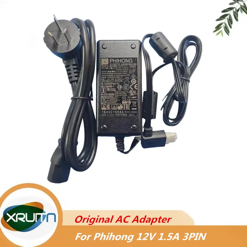 Genuine Phihong 12V 1500mAh AC Adapter Charger for Datalogic Magellan 8400 / 9400 PSAA18U-120 Power Supply 90ACC0194