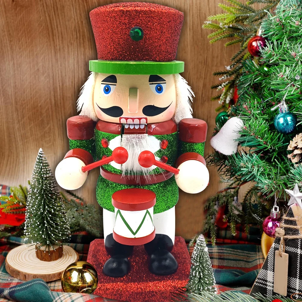 

Wooden Nutcracker Christmas Decor Classic Xmas Nutcracker Ornament Holiday Festival Tabletop Display Decoration