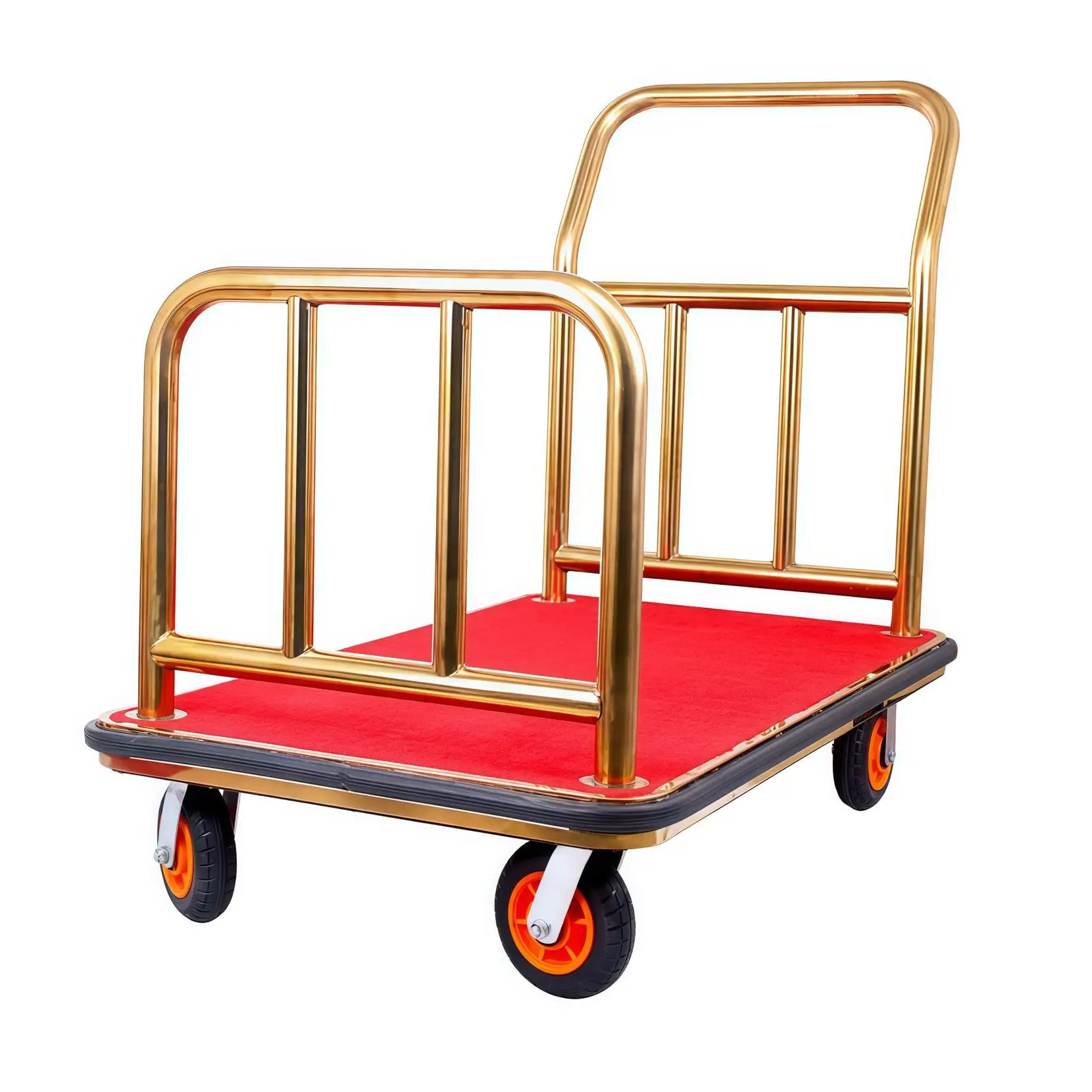 Hotel luggage cart individual luggage small gold top thickened concierge  titanium storage luggage cart
