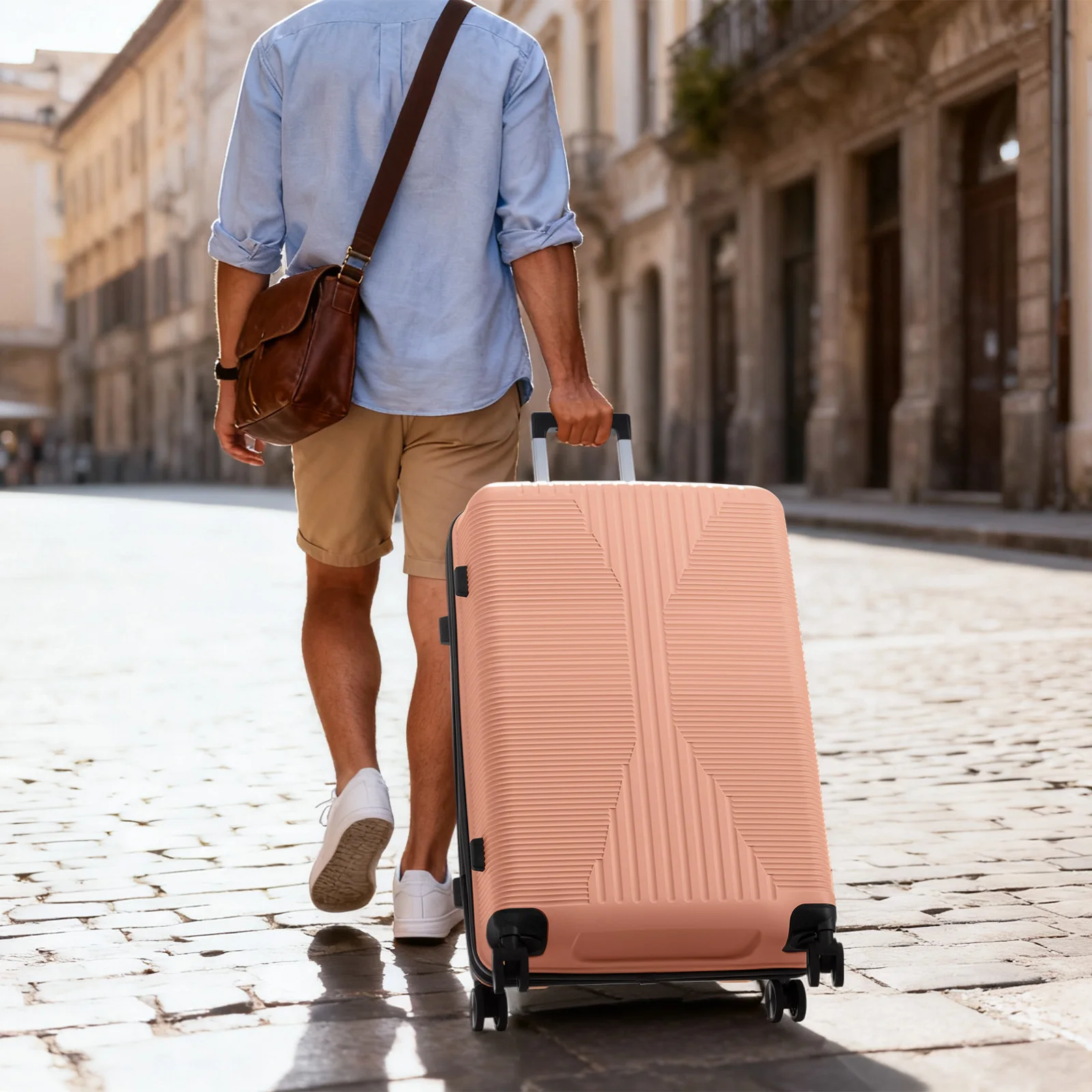 

24-inch spinner wheel suitcase/luggage. Made of stylish and durable PP material, perfect for back-to-school season and travel.