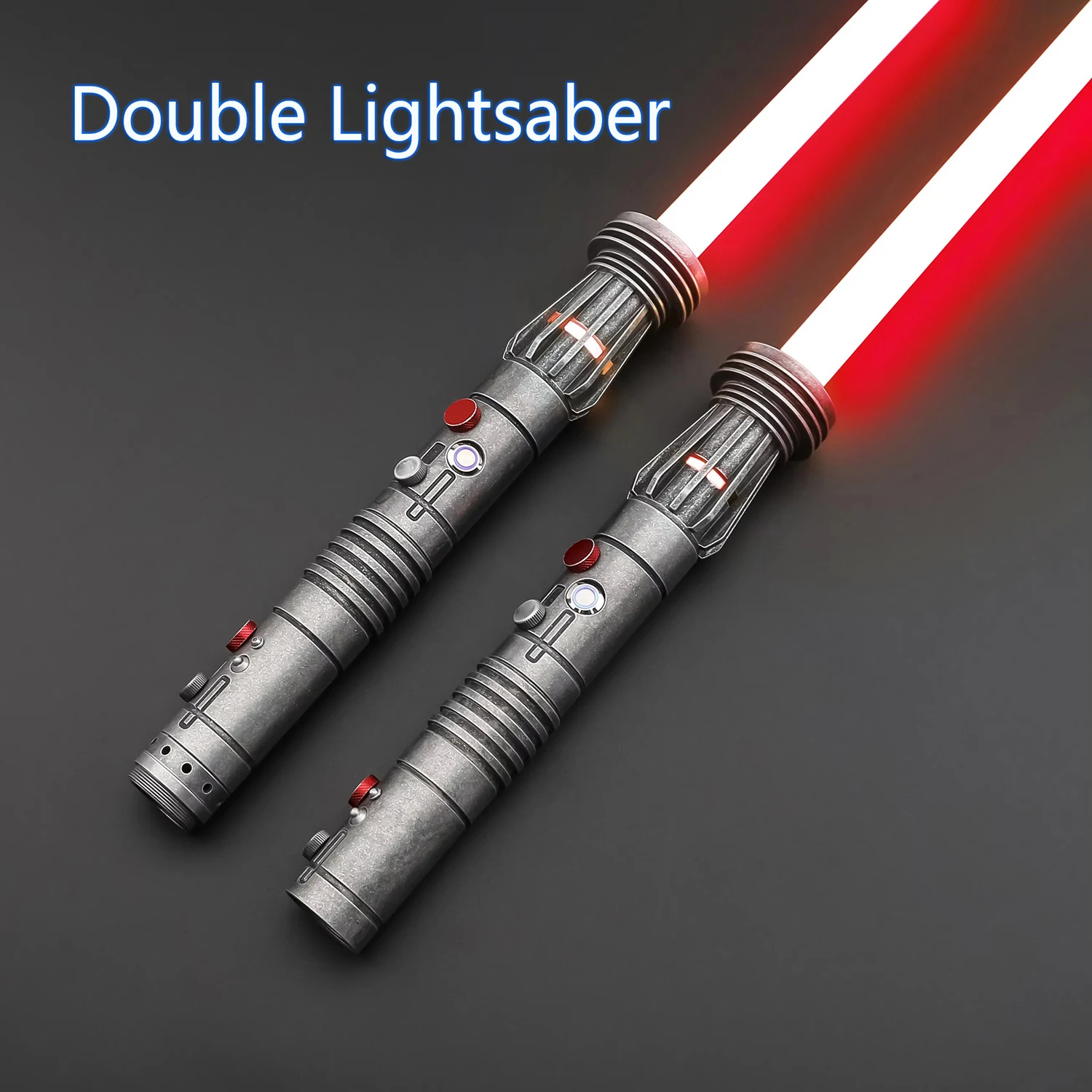 TXQSABER Darth Maul Double Lightsaber Metal Hilt Heavy Dueling Proffie 2.2 Light Sword SNV4  with 2 Led Blades Cosplay Gift