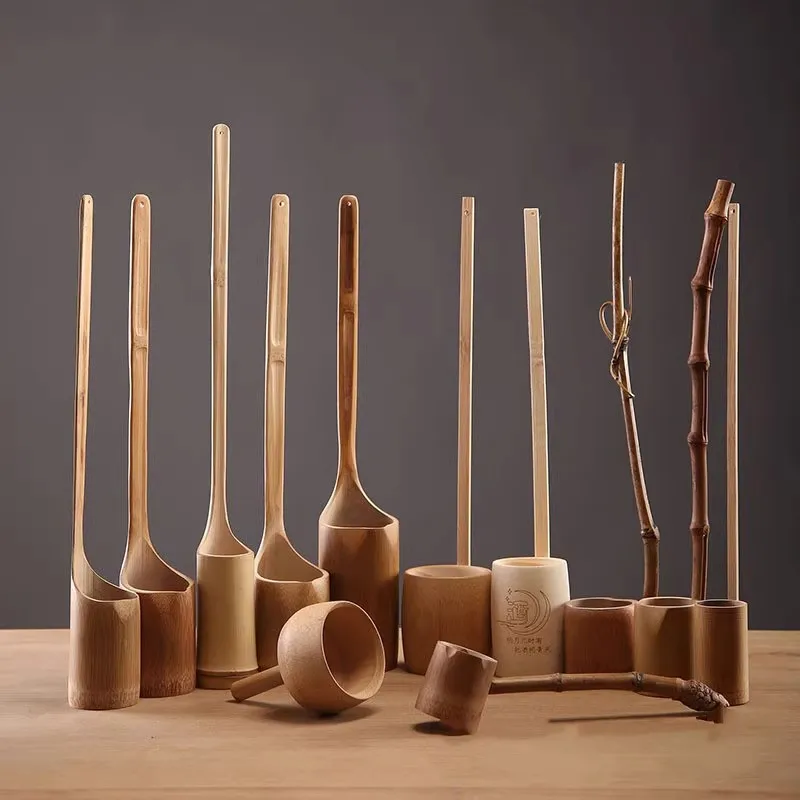 

Long Handle l Unpainted Bamboo Wine Pouring Spoon Home Use Wine Serving Tool with Drip Funnel Plastic Sous Vide