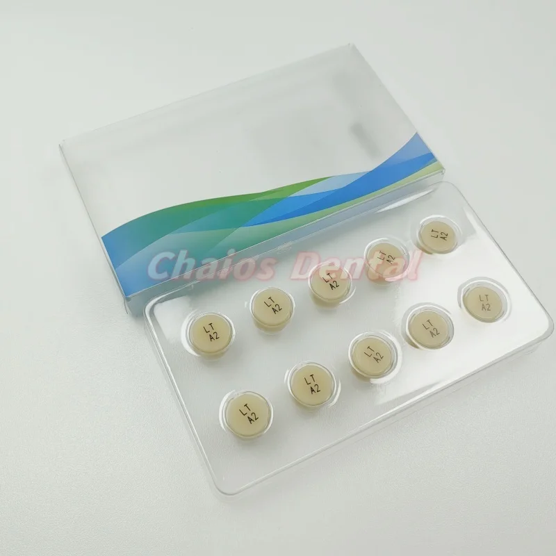 10Pcs/Box Dental Press Glass Ceramic Blocks Lithium Disilicate HT/LT 460MPA Dentistry Ceramic Veneer Inlay Materials 0.1mm