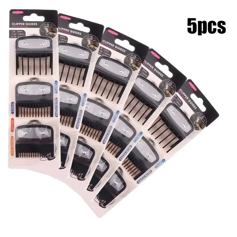 2026 Black Hair Clipper Limit Comb Set 1.5mm 3mm 4.5mm Professional Hair Cutting Guide Tool Trimmers Accessory