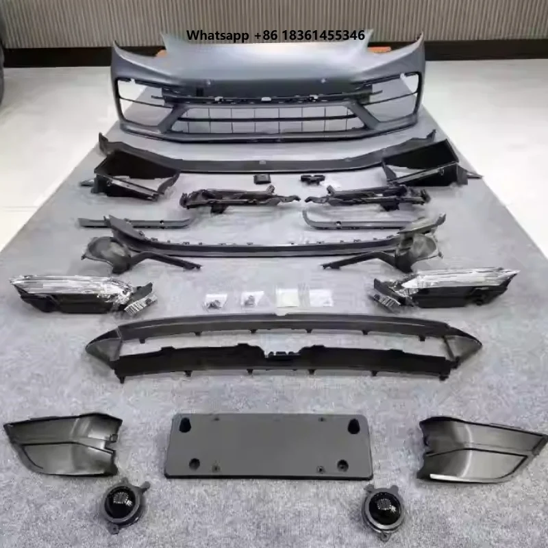 For  970 10-16 Upgrade to 971 Turbos PP Material Car Body Kit Front Bumper Headlight Assembly