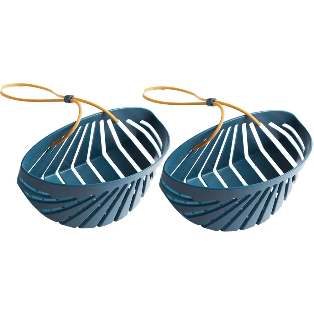 2Pcs Sponge Basket Plastic Soap Liquid Drainer Kitchen Sink Hanging Soap Liquid Drainer Storage Rack Drying Holder