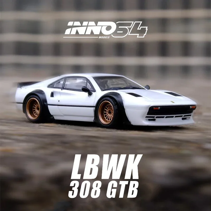 INNO 1:64 LBWK 308 GTB Bianco Diecast Diorama Collezione di modelli di auto Giocattoli in miniatura