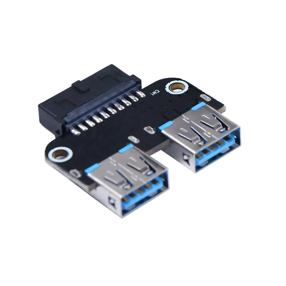 Conector hembra de doble Pin USB hembra a USB para adaptador de ordenador, convertidor de placa base, adaptador de placa base, convertidor de placa base