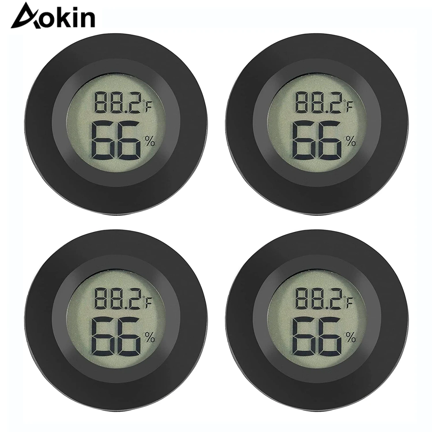 

4 Pack Mini Hygrometer Thermometer Fahrenheit or Celsius Meter Digital LCD Monitor Indoor Room Round Humidity Temperature Gauge